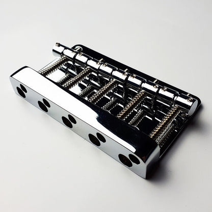 GT BB509 Bass Bridge with Brass Saddles, Chrome Finish, 5-String, 19mm String Spacing — view 3