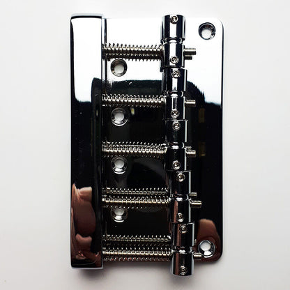 GT BB509 Bass Bridge with Brass Saddles, Chrome Finish, 5-String, 19mm String Spacing — view 4