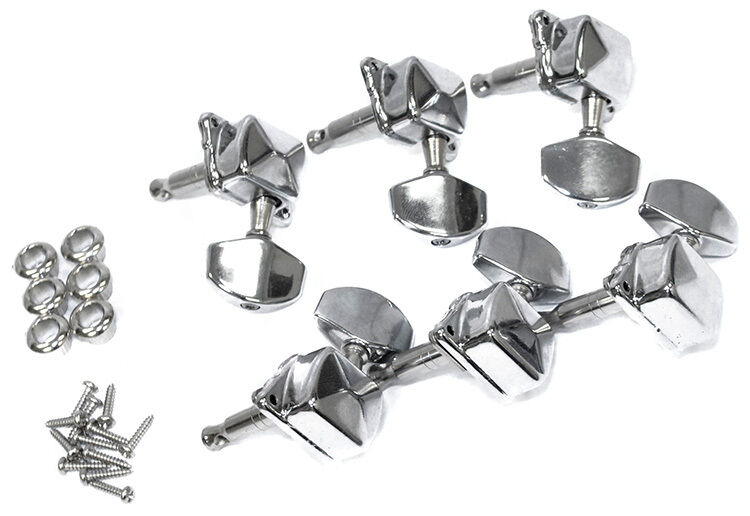 GT 3+3 Chrome Finish Covered Tuning Machines for Acoustic/Electric Guitar — view 2