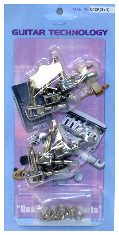 GT 3+3 Chrome Finish Covered Tuning Machines for Acoustic/Electric Guitar — view 3