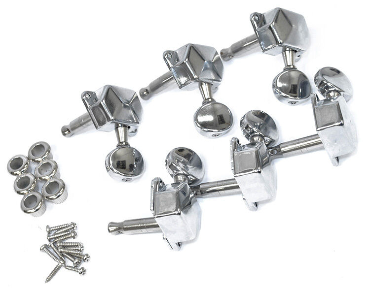 GT Electric Guitar Chrome Finish 6-Inline Covered Tuning Machines — view 2