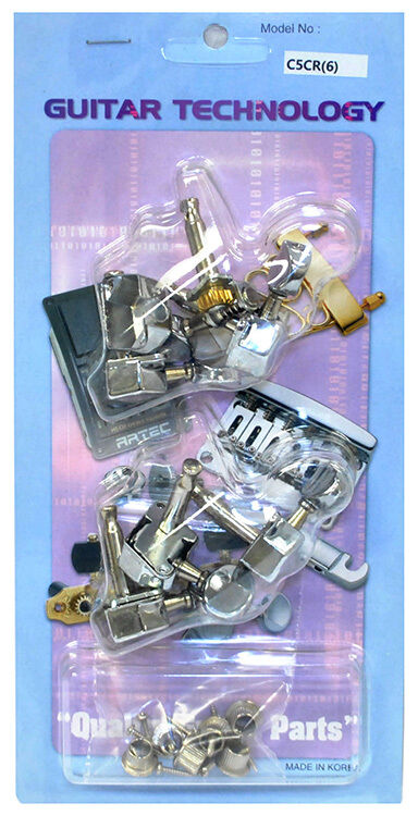 GT Electric Guitar Chrome Finish 6-Inline Covered Tuning Machines — view 3