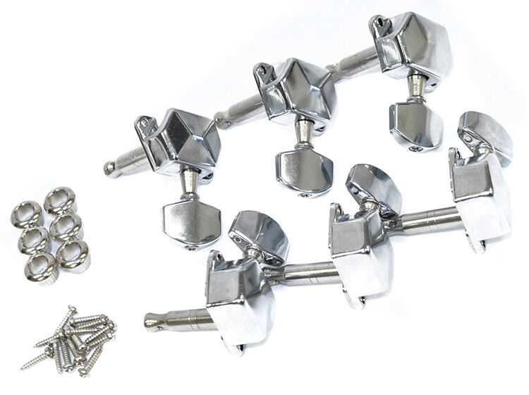 GT Electric Guitar 6-Inline Covered Tuning Machines Chrome Finish — view 2
