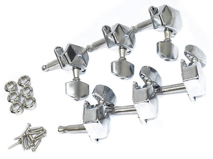 GT Electric Guitar 6-Inline Covered Tuning Machines Chrome Finish — view 2
