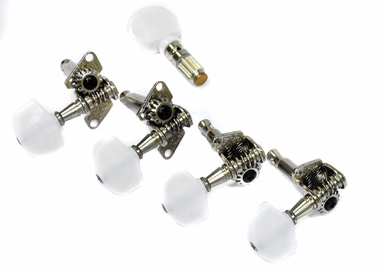 GT 5-String Banjo Tuning Machines Nickel Finish with White Pearl Buttons