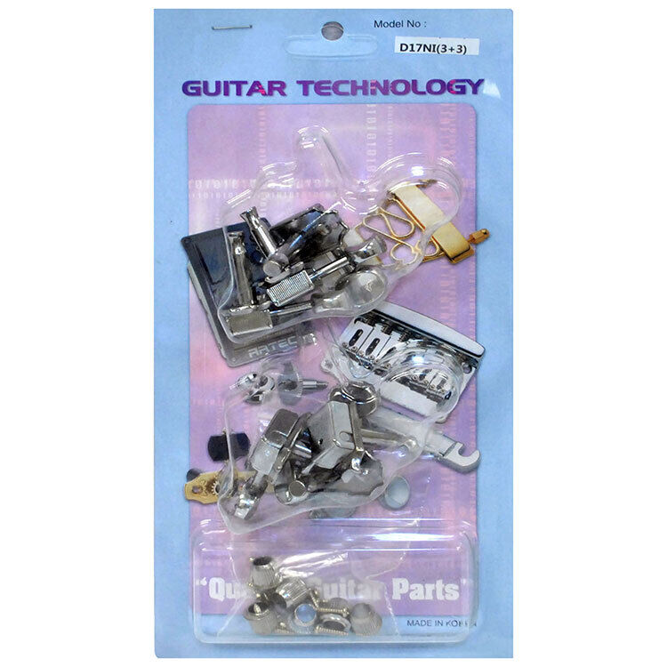 GT Kluson Style Tuning Machines Nickel Finish 3+3 with Oval Buttons — view 2