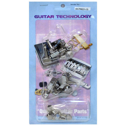 GT Kluson Style Tuning Machines Nickel Finish 3+3 with Oval Buttons — view 2