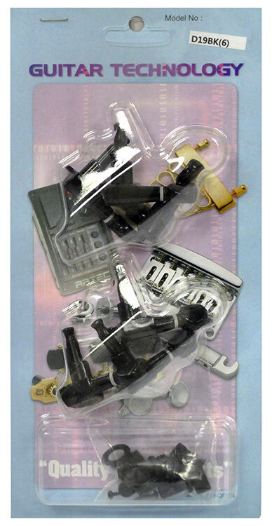 GT Electric Guitar Sealed Tuning Machines Black Finish 6-Inline with Oval Buttons — view 3