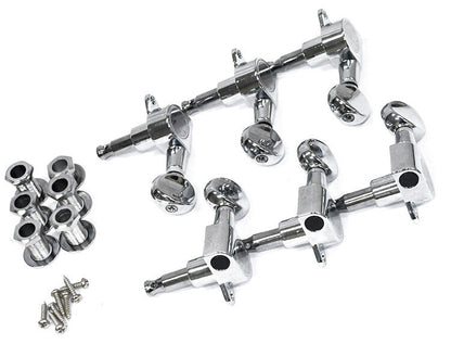 GT Electric Guitar Sealed Tuning Machines Chrome Finish 6-Inline with Oval Buttons — view 2