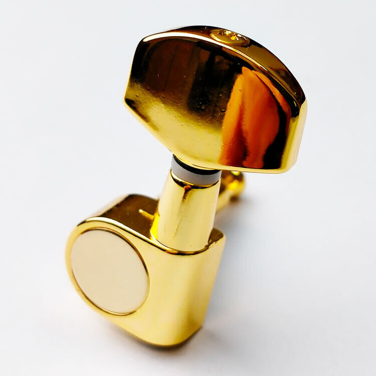 GT Acoustic/Electric Guitar Sealed Tuning Machines Gold Finish 3+3 with Traditional Buttons — view 2