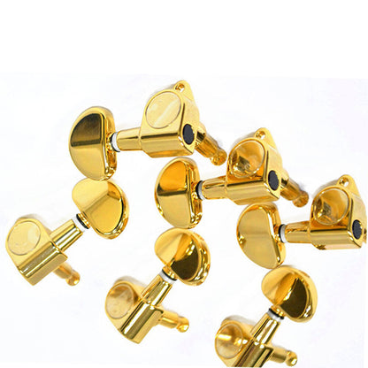 GT Acoustic/Electric Guitar Sealed Tuning Machines Gold Finish 3+3 with Kidneybean Gold Buttons — view 2