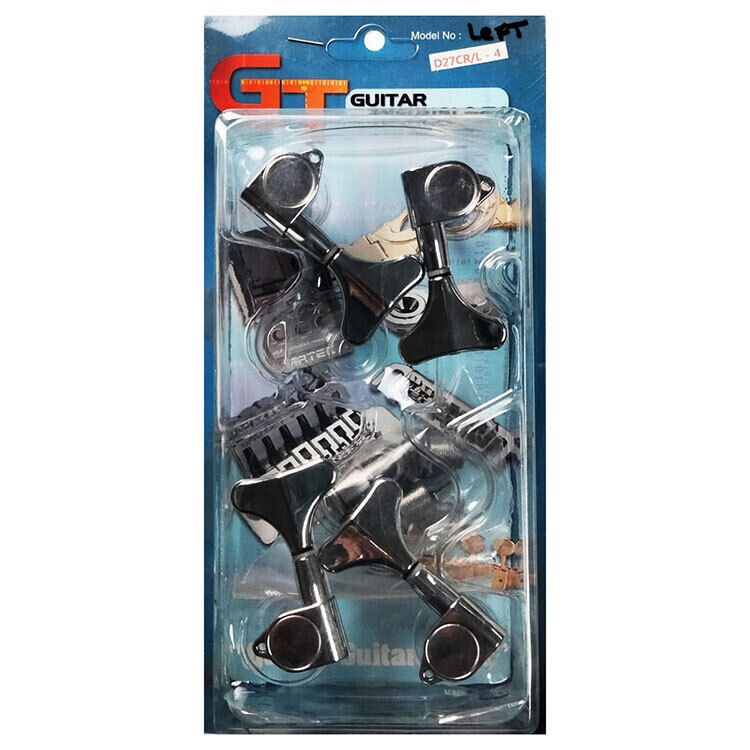 GT Left-Handed Electric Bass Guitar Tuning Machines Chrome Finish (4-Inline) — view 2