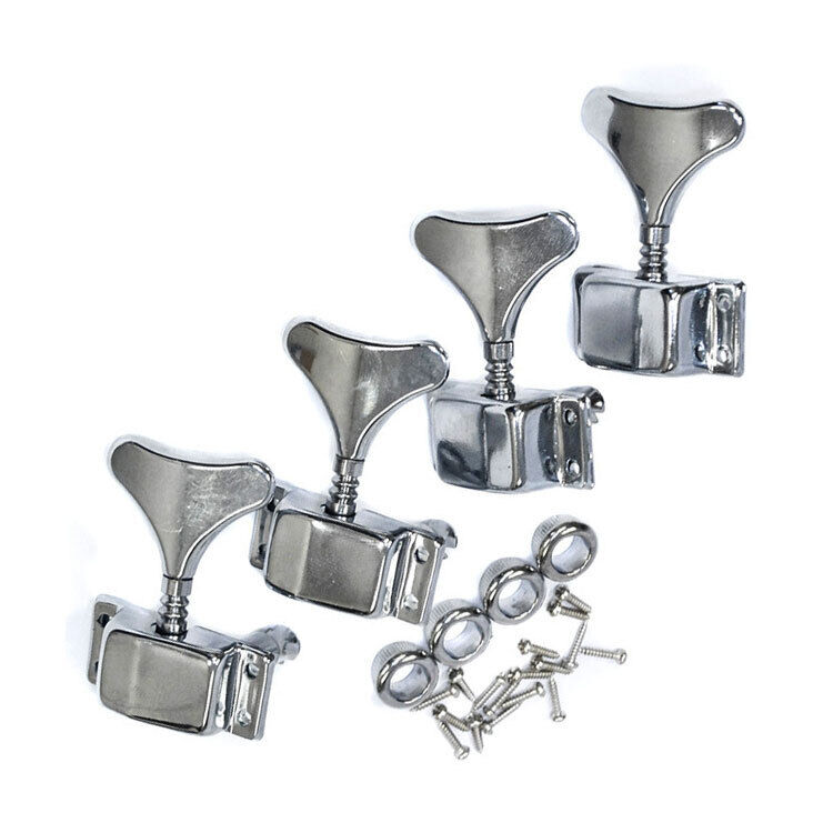 GT Electric Bass Guitar Chrome Finish Covered Tuning Machines (2+2) — view 3