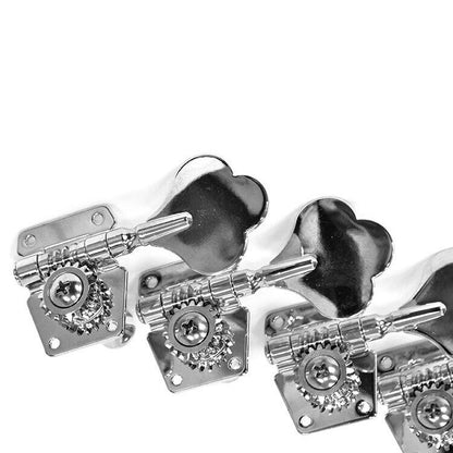 GT Electric Bass Guitar Open Gear Tuning Machines - Chrome Finish (4-Inline) — view 4
