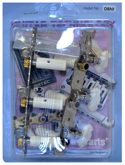 GT Classical Guitar Tuning Machines Nickel Finish with White Buttons (3+3) — view 3