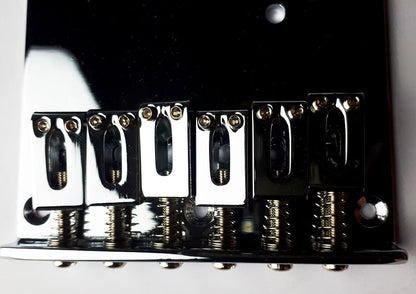 GT Vintage TL-Style Electric Guitar Bridge with 6 Zinc Saddles and Chrome Finish — view 4