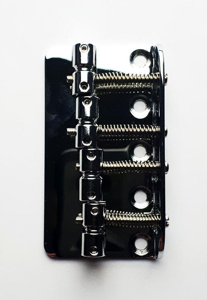 GT Bass Bridge with Brass Saddles Chrome Finish 4-String 19mm String Spacing — view 3