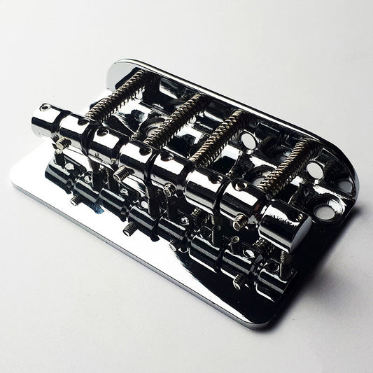 GT Bass Bridge with Brass Saddles Chrome Finish 4-String 19mm String Spacing