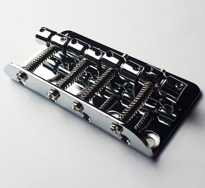 GT Bass Bridge with Brass Saddles Chrome Finish 4-String 19mm String Spacing — view 2