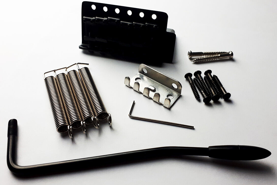 GT Vintage ST Style 6-Point Tremolo Bridge Black Finish for Electric Guitar — view 3