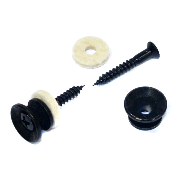 GT Strap Buttons with Screws - Black Finish (Pack of 6)