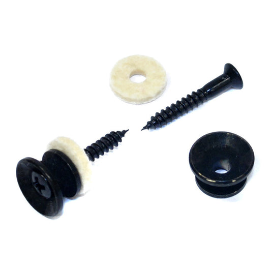 GT Strap Buttons with Screws - Black Finish (Pack of 6)