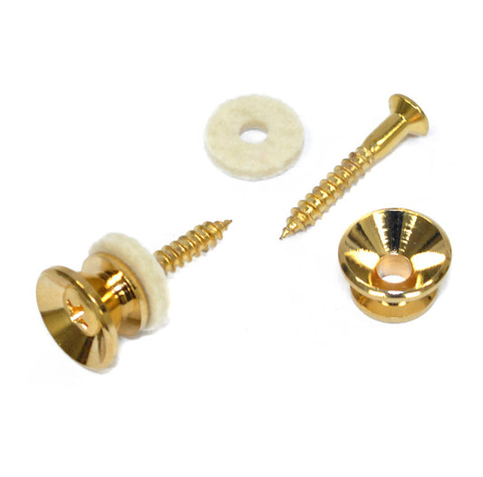 GT Strap Buttons with Screws - Gold Finish - Pack of 6