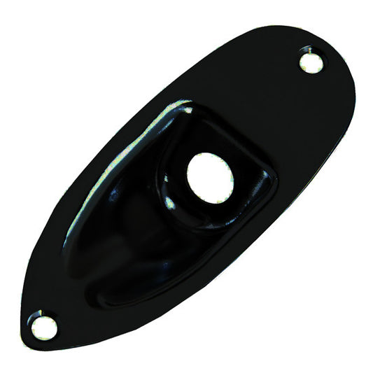 GT Standard ST-Style Black Jack Plate - 81mm x 32mm, 9.9mm Hole, 71mm Screw Spacing, 14mm Depth, Pk-1