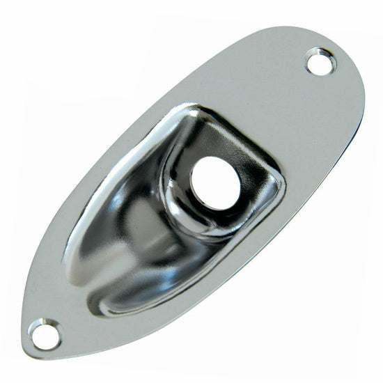 GT Standard ST-Style Jack Plate, Chrome Finish, 81mm x 32mm, Jack Hole Diameter 9.9mm, Mounting Screw Hole Spacing 71mm, Depth 14mm