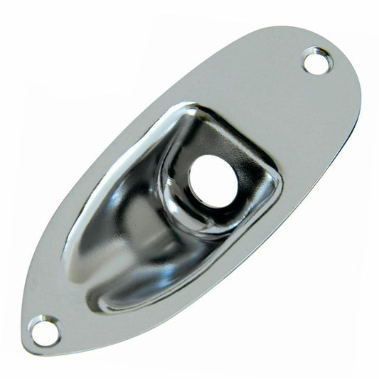 GT Standard ST-Style Jack Plate, Chrome Finish, 81mm x 32mm, Jack Hole Diameter 9.9mm, Mounting Screw Hole Spacing 71mm, Depth 14mm