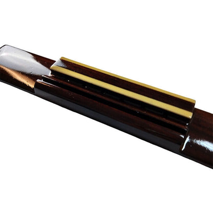 GT Rosewood Bridge for Classical Nylon String Guitar - Gloss Lacquer, Maple Tie-block Edging, Drilled for Strings, Made in Korea — view 5