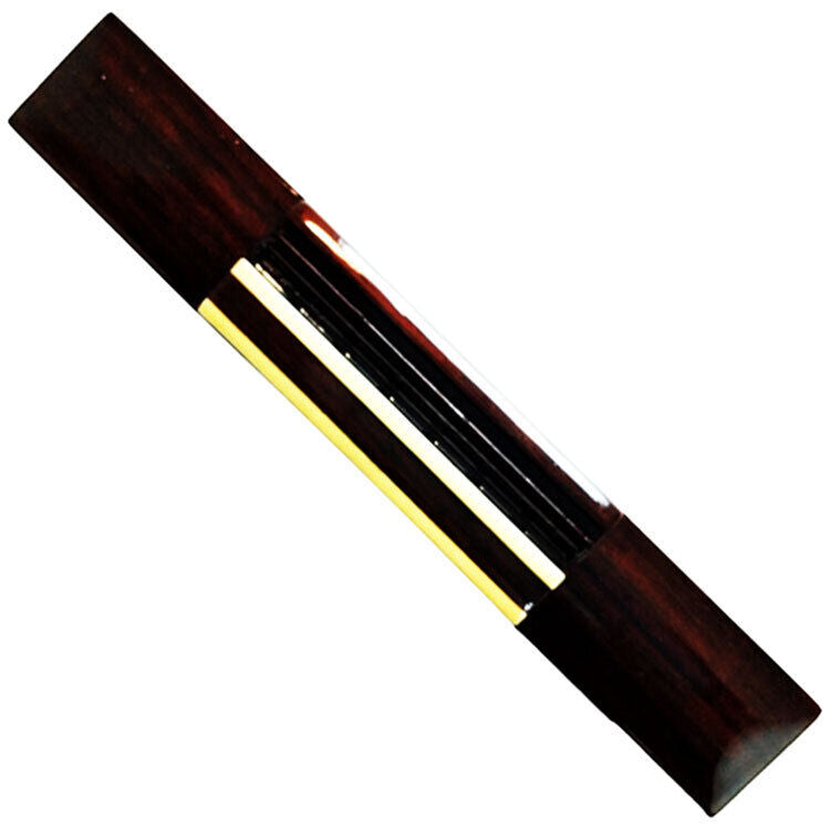 GT Rosewood Bridge for Classical Nylon String Guitar - Gloss Lacquer, Maple Tie-block Edging, Drilled for Strings, Made in Korea — view 3