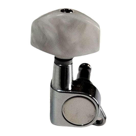 GT Acoustic Guitar Chrome Sealed Tuning Machines with White Pearl Buttons (3+3)