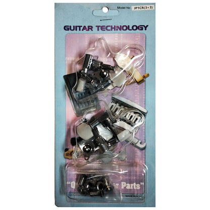 GT Acoustic Guitar Chrome Sealed Tuning Machines with White Pearl Buttons (3+3) — view 2