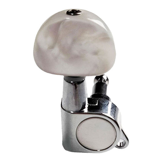 GT Acoustic/Electric Guitar Sealed Tuning Machines Chrome Finish 3+3 with White Pearl Buttons