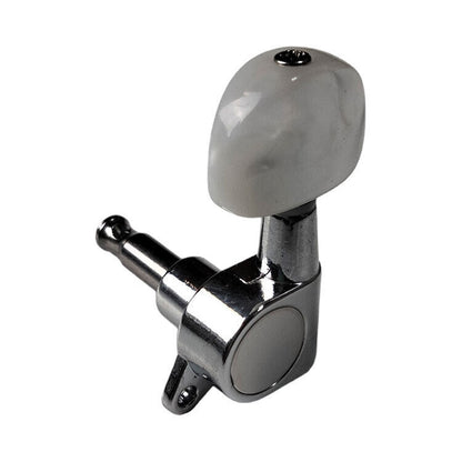 GT Acoustic/Electric Guitar Sealed Tuning Machines Chrome Finish 3+3 with White Pearl Buttons — view 5
