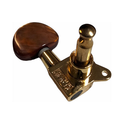 GT Acoustic/Electric Guitar 3+3 Sealed Tuning Machines Gold Finish with Brown Pearl Buttons — view 4