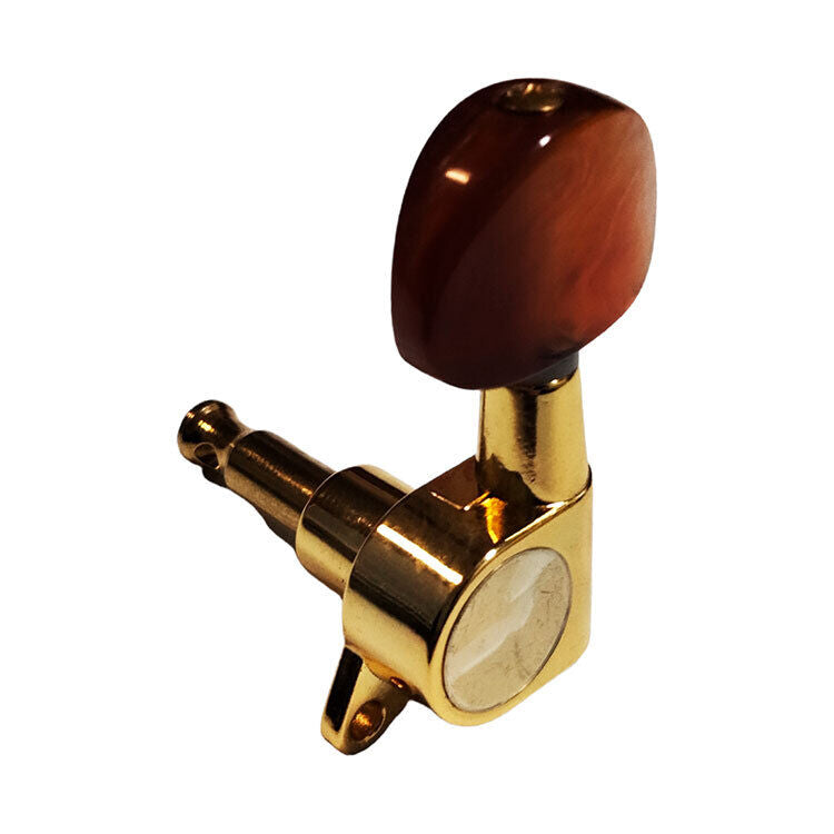 GT Acoustic/Electric Guitar 3+3 Sealed Tuning Machines Gold Finish with Brown Pearl Buttons — view 6