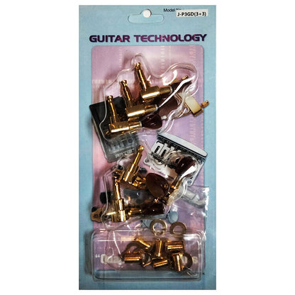 GT Acoustic/Electric Guitar 3+3 Sealed Tuning Machines Gold Finish with Brown Pearl Buttons — view 2