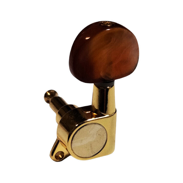 GT Acoustic/Electric Guitar 3+3 Sealed Tuning Machines Gold Finish with Brown Pearl Buttons — view 3