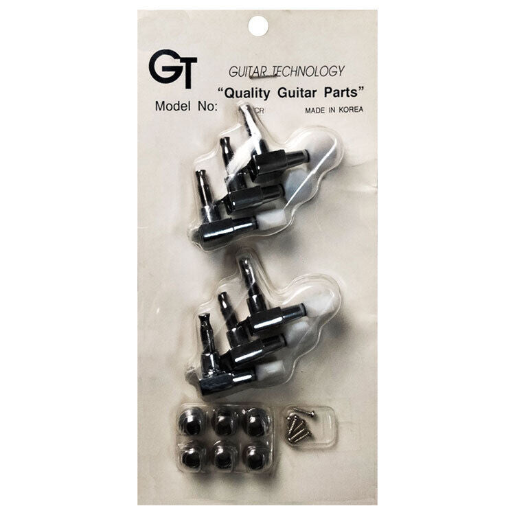 GT Electric Guitar 6-Inline Sealed Tuning Machines with Chrome Finish and White Pearl Buttons — view 2