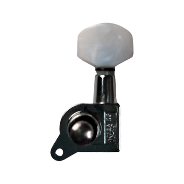 GT Electric Guitar 6-Inline Sealed Tuning Machines with Chrome Finish and White Pearl Buttons — view 4