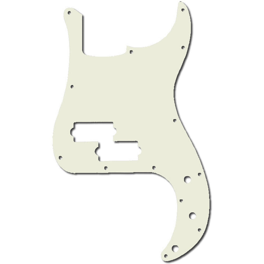 GT 3-Ply P-Style Bass Guitar Pickguard White with 17 Holes (Pk-1)