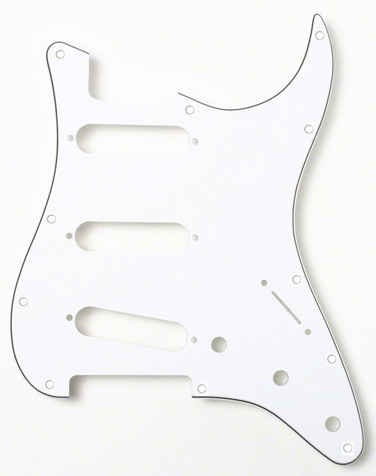 GT 3-Ply ST-Style Electric Guitar Pickguard White 22 Holes for 3 Single Coil Pickup Models (Pk-1)