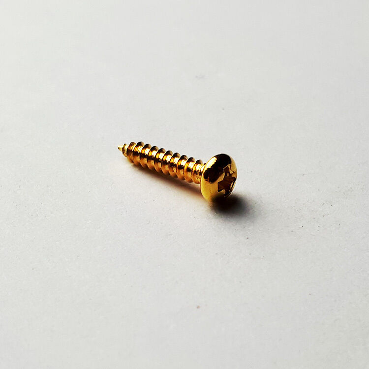 GT Wood Screws Round Head Gold Finish 1.75mm x 10mm Pack of 50 — view 2