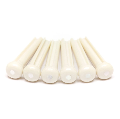 GRAPH TECH 6 x Tusq Bridge Pins Ivory Mother Of Pearl Dot  PP-1142-00