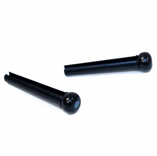 GT Acoustic Guitar Black ABS Bridge Pins with Pearl Dot - Pack of 24