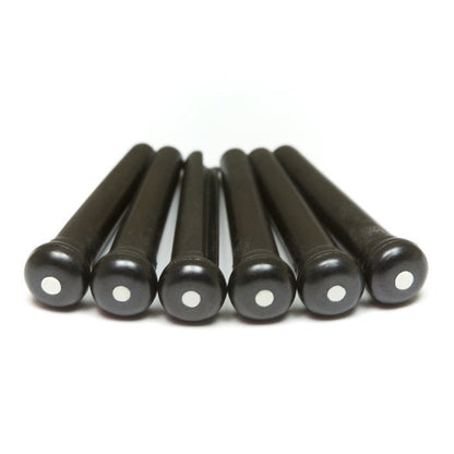 Graph Tech GTP22 Tusq Bridge Pins Set of 6 Black w' Ivory Dot