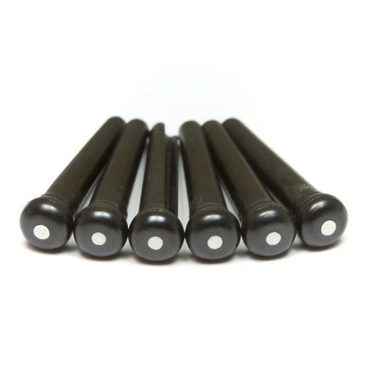 Graph Tech GTP22 Tusq Bridge Pins Set of 6 Black w' Ivory Dot