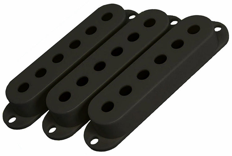 GT Single Coil Pickup Covers Set Black 52mm Polepiece Spacing (Pk-3)